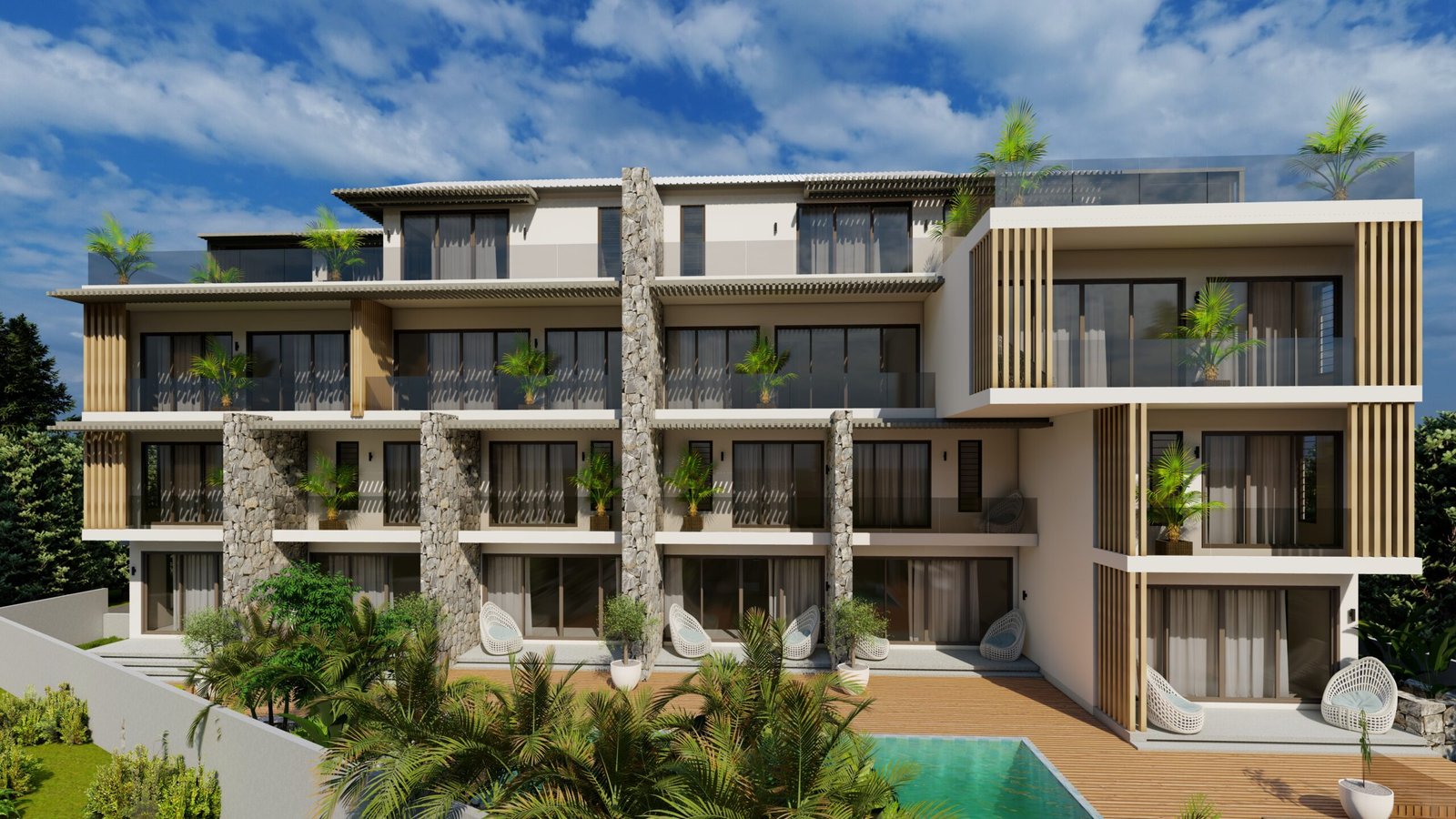 AM Residences, residential complex project, 3D visualisation